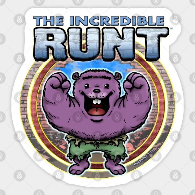 The Incredible Runt Sticker by marlowinc